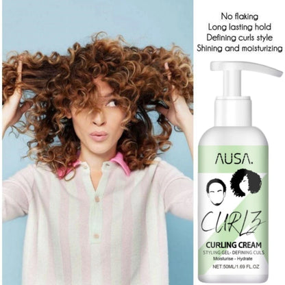 50ml Hair Volumizing Cream Anti-Frizz Bouncy Resilient Enhancer Styling Lotion Natural Wavy Wigs Styling Hair Conditioner