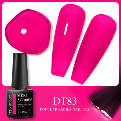 MEET ACROSS 7ml Brown Series Gel Nail Polish Autumn Coffee Color Nail Art Gel Nail Supplies Semi-Permanent Varnish Manicure