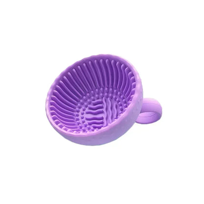 Makeup Brush Cleaner Folding Powder Puff Cleaning Bowl Cosmetic Eyeshadow Brush Clean Mat Cleaning Tool Silicone Scrubber Box