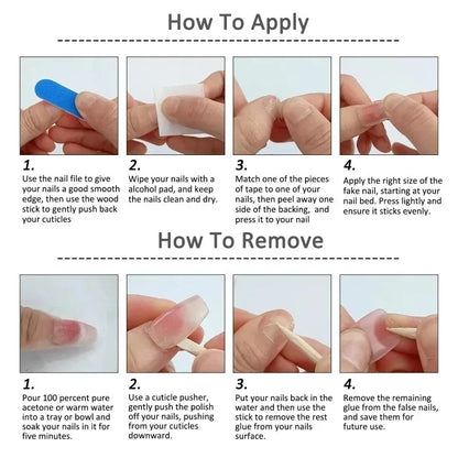 10Pcs Flower Butterfly Handmade Press on Nails Acrylic Nail Tips