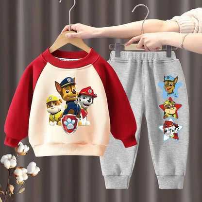 PAW Patrol Spring  Autumn Children's Sweatshirt Sets Cartoon Print Boys Hoodies and Long Pant 2pcs Suit Kids ThinTracksuit New