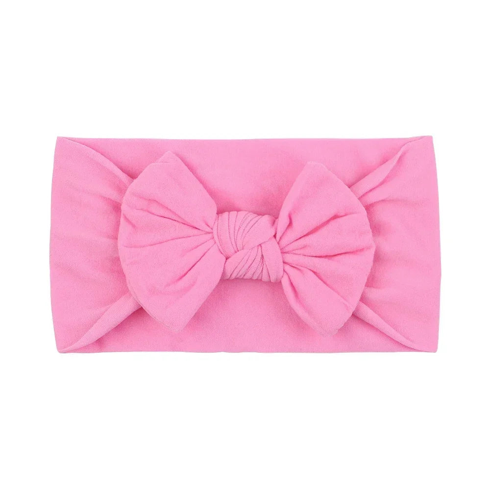 1Pc Simple Solid Color Broadside Bowknot Headband for Baby Girl Elastic Hair Band Basic Turban Headwear Infant Hair Accessories