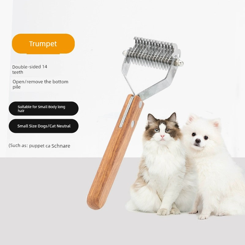 Dog Hair Comb Knot Untying Comb Longhair Special Pet Cat Bottom Velvet Handy Gadget Faded Hair Large Dog Golden Retriever Cleaning Brush