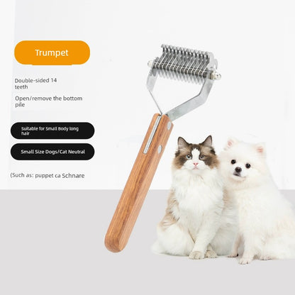Dog Hair Comb Knot Untying Comb Longhair Special Pet Cat Bottom Velvet Handy Gadget Faded Hair Large Dog Golden Retriever Cleaning Brush