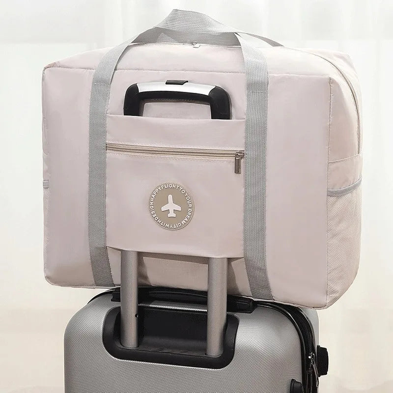 1PC black Oxford cloth travel portable bag, luggage folding bag