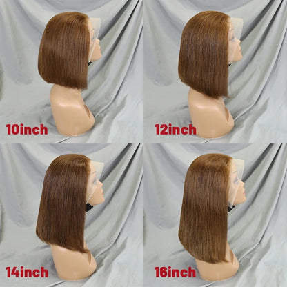 10-16 Inch 200% Density Straight Bob Wigs 30T4 Ombre Transparent 13x4 Lace Frontal Wigs Brazilian Remy Human Hair Wigs for Women