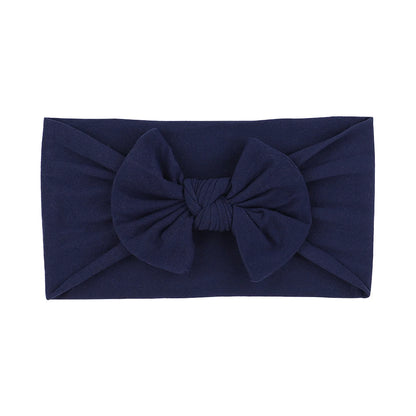 48 colors Baby Bowknot Hairband Broadside Headband Kids Girls Boutique Elastic Protect Turban Headwear Baby Hair Accessories
