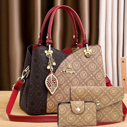 3pcs Set Women'S Tote Bag, Classic Large Capacity, Elegant Casual Handbag, High-Quality Faux Leather, Ivory White, Magnetic Clos