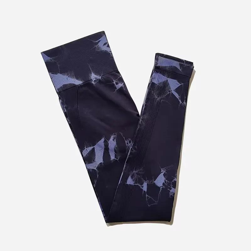 New Fashion Tie Dye Yoga Pants Gym Leggings Women Seamless High Waist Push