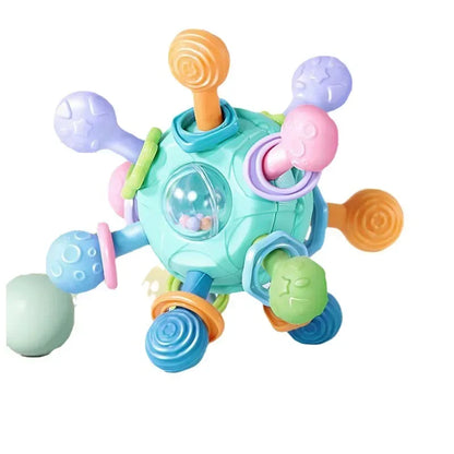 Baby Toys 0 1 2 Months Rotating Rattle Ball Grasping Activity Baby Development Toy Silicone Rattles Baby Sensory Toys for Babies