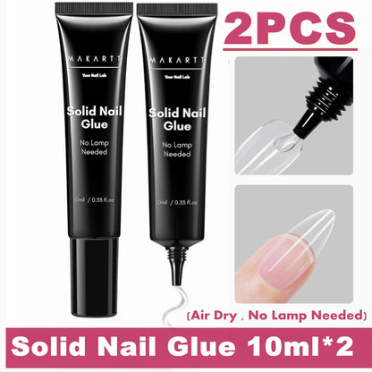 Makartt Solid Nail Glue for Press on Nails, Nail Glue Remover for UV Nail Glue