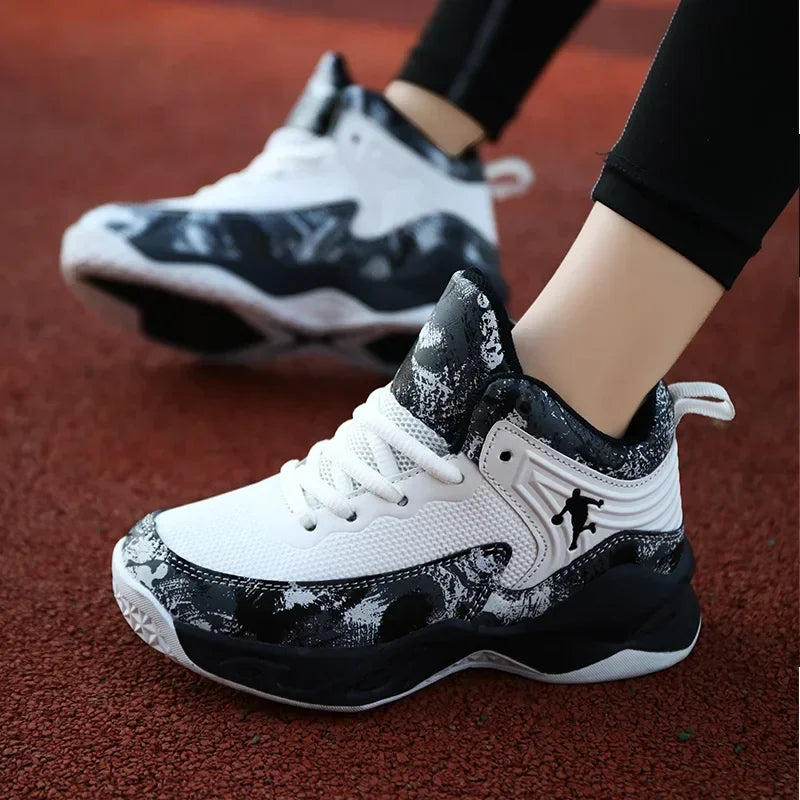 Basketball Shoes for Kids Sneakers New Boys Brand Thick Sole Non-slip Children Sports Shoes
