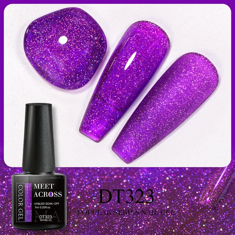 MEET ACROSS 7ml Brown Series Gel Nail Polish Autumn Coffee Color Nail Art Gel Nail Supplies Semi-Permanent Varnish Manicure