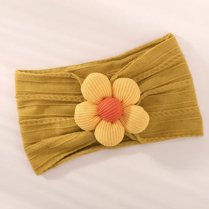1Pc Soft Nylon Headscarf Astique Suitable for Newborn Baby Girl Flower Headband Elastic Hairband Turban Toddler Hair Accessories