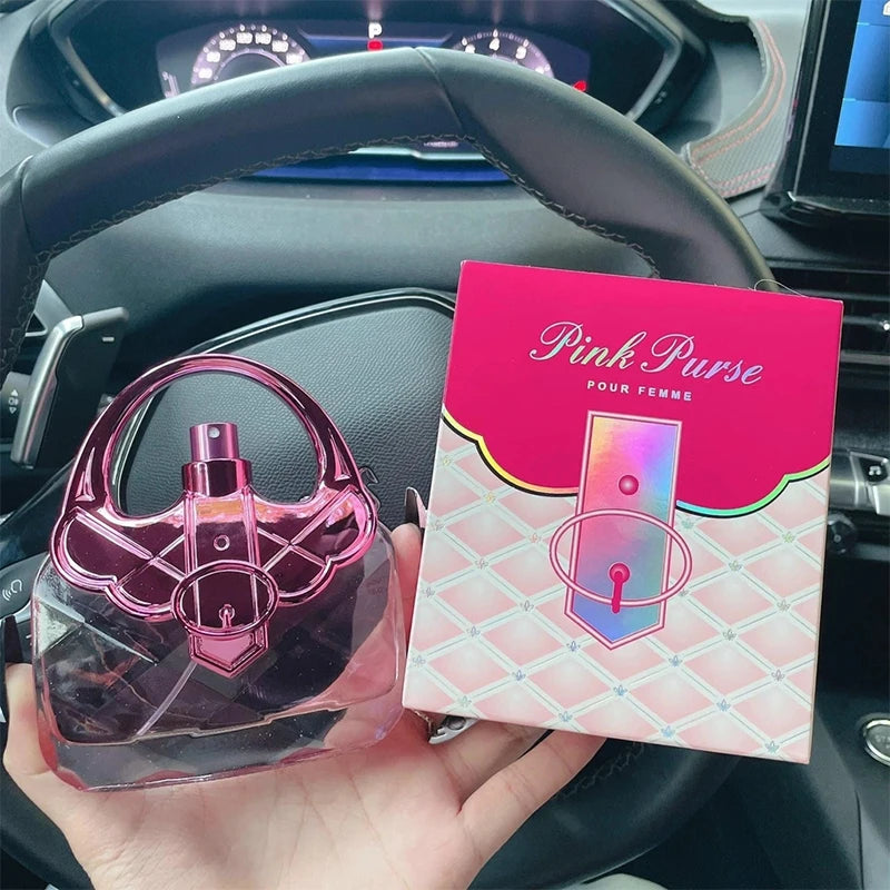 Handbag Appearance 100ml Women's Perfume Long-lasting Natural Flowers Light Fragrance Pink Purse Creative Arabian Body Perfume