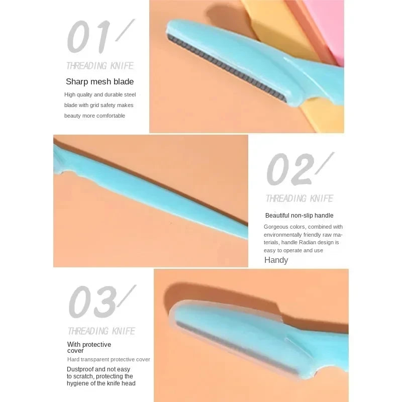 1Pcs Portable Woman Eyebrow Trimmer Face Blade Shaver Eye Brow Epilation Hair Removal Safety Eyebrow Cutting Makeup Tools