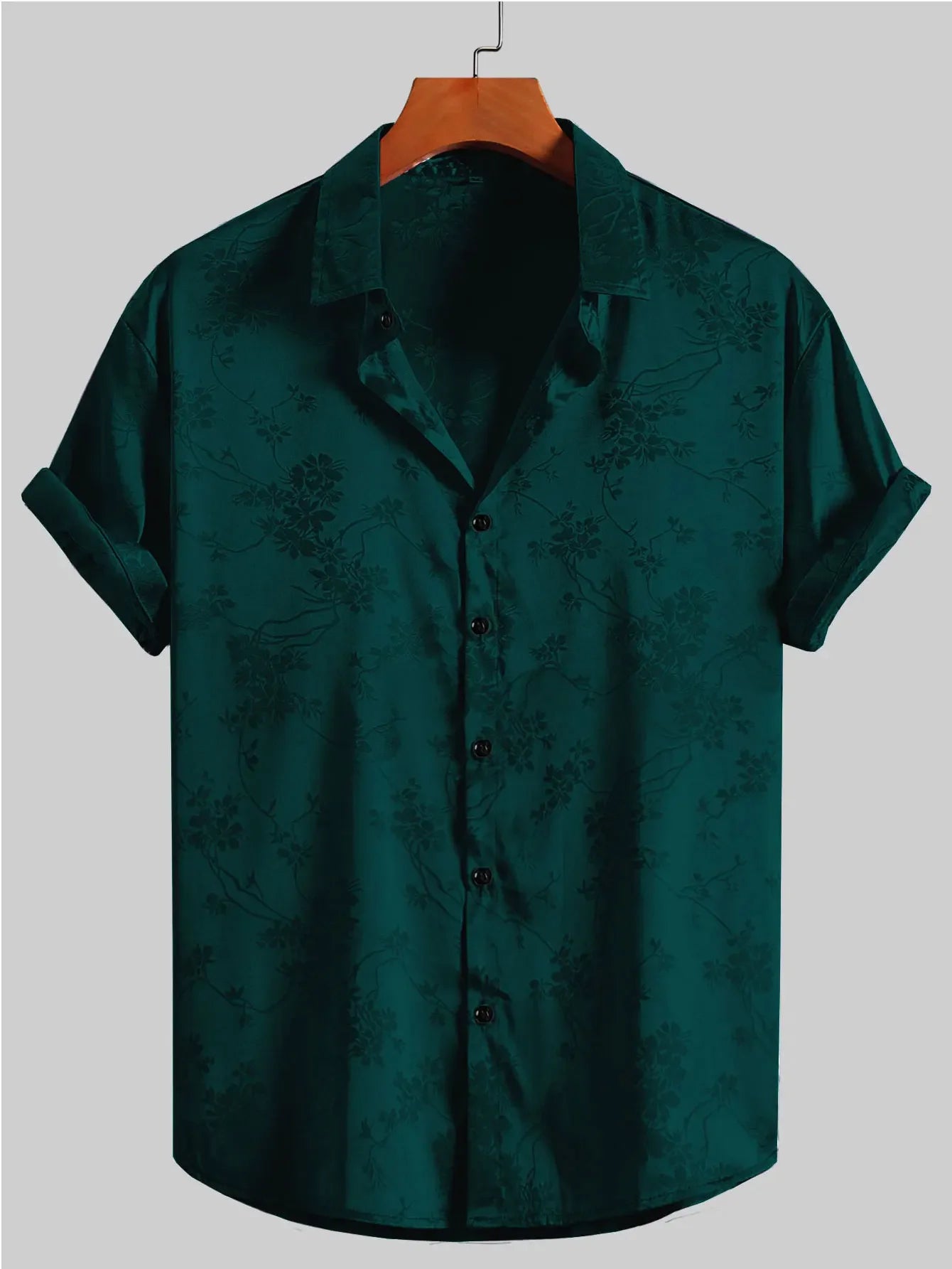 Men's Embroidered Short-sleeved Shirts for Men's Hawaiian Shirts