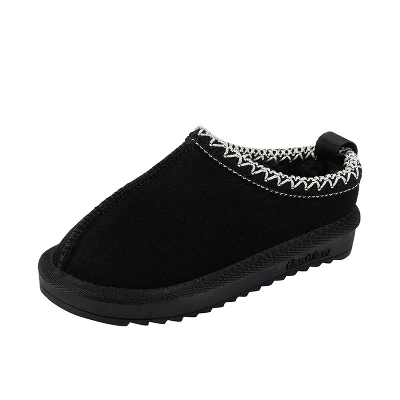 Winter Kids Cowhide Suede Snow Boots Designer Toddler  Fur Slippers  Baby Shoes Ultra Mini Girls Boy Low-top Warm Boot