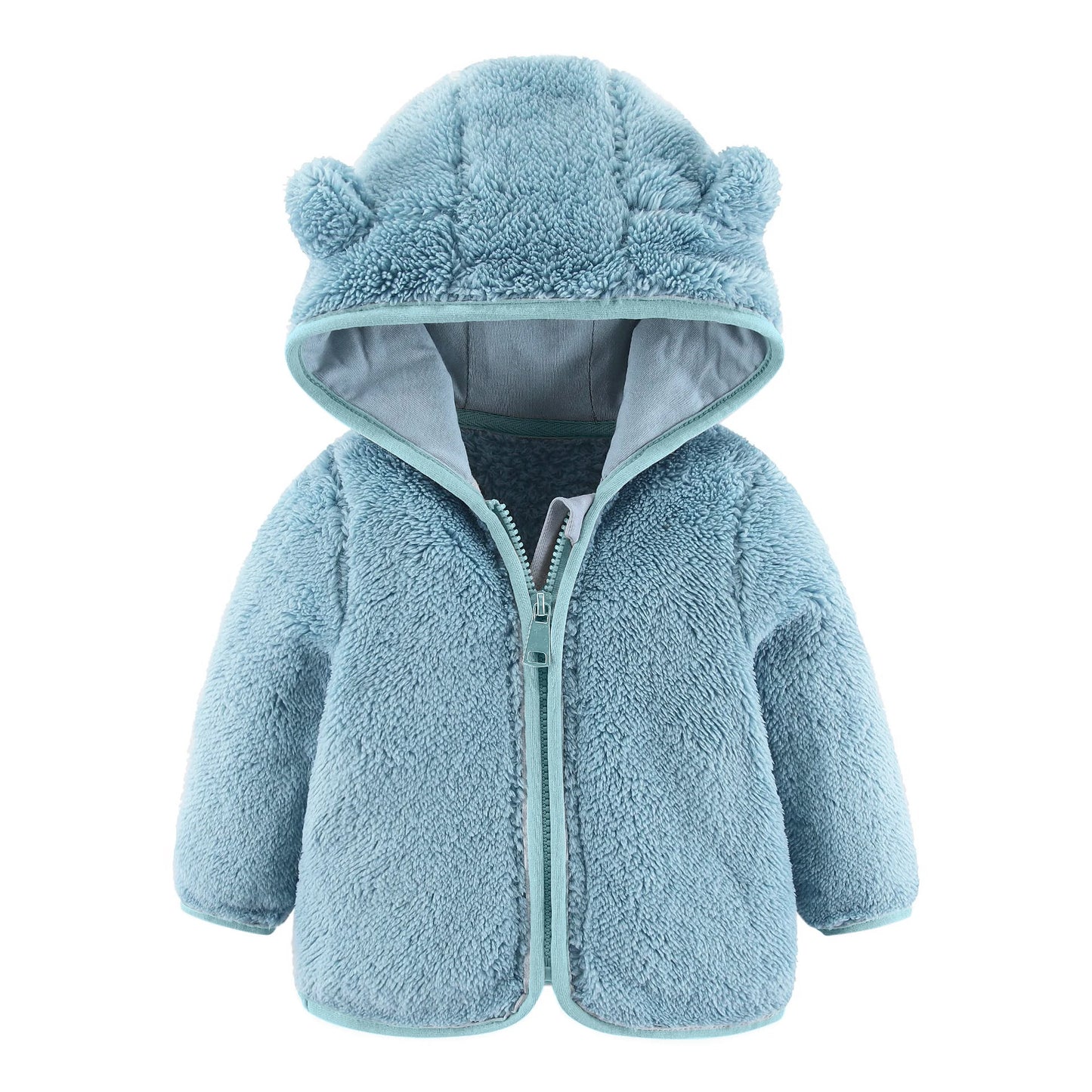 Spring and Autumn Children's Fleece Coat Baby Bear Ears Long Sleeve Warm Jacket 0-3 Years Old Child Clothing