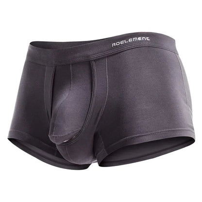 Men Fashion Penis Bag Bulge Pouch Separation Underwear Youth Ice Silk Breathable Comfy Boxer Shorts Simple Elastic Sports Trunks