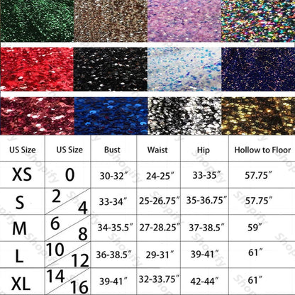 Sparkly Red Sequin Mermaid Luxury Silver Crystal Beaded Sheer Neck Long Prom Gowns