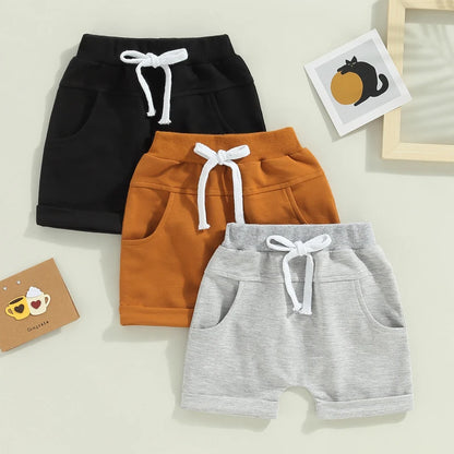 Kids Toddler 3 Pack Shorts Set Casual Solid Loose Drawstring Shorts