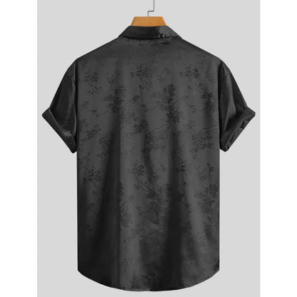 Men's Embroidered Short-sleeved Shirts for Men's Hawaiian Shirts