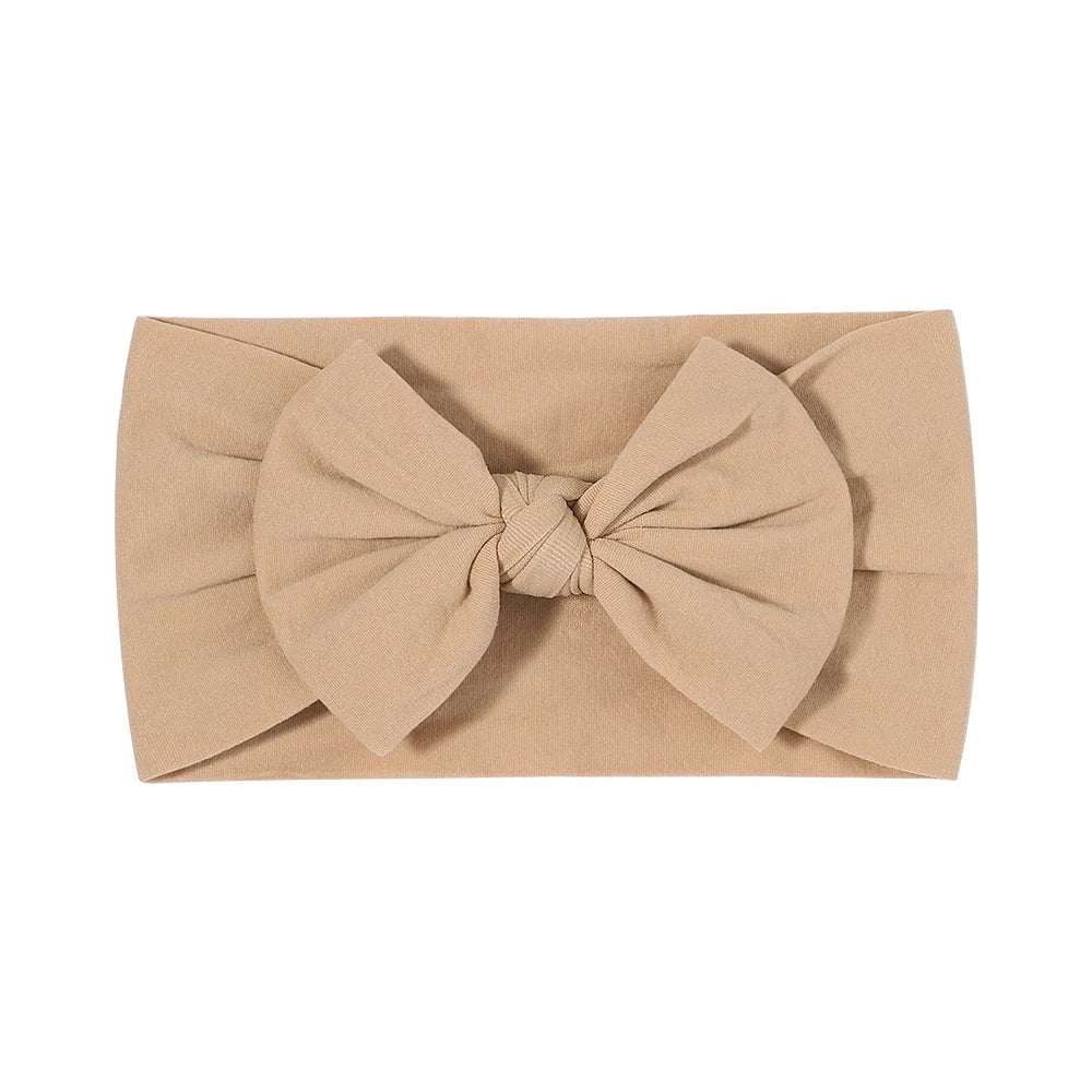 48 colors Baby Bowknot Hairband Broadside Headband Kids Girls Boutique Elastic Protect Turban Headwear Baby Hair Accessories