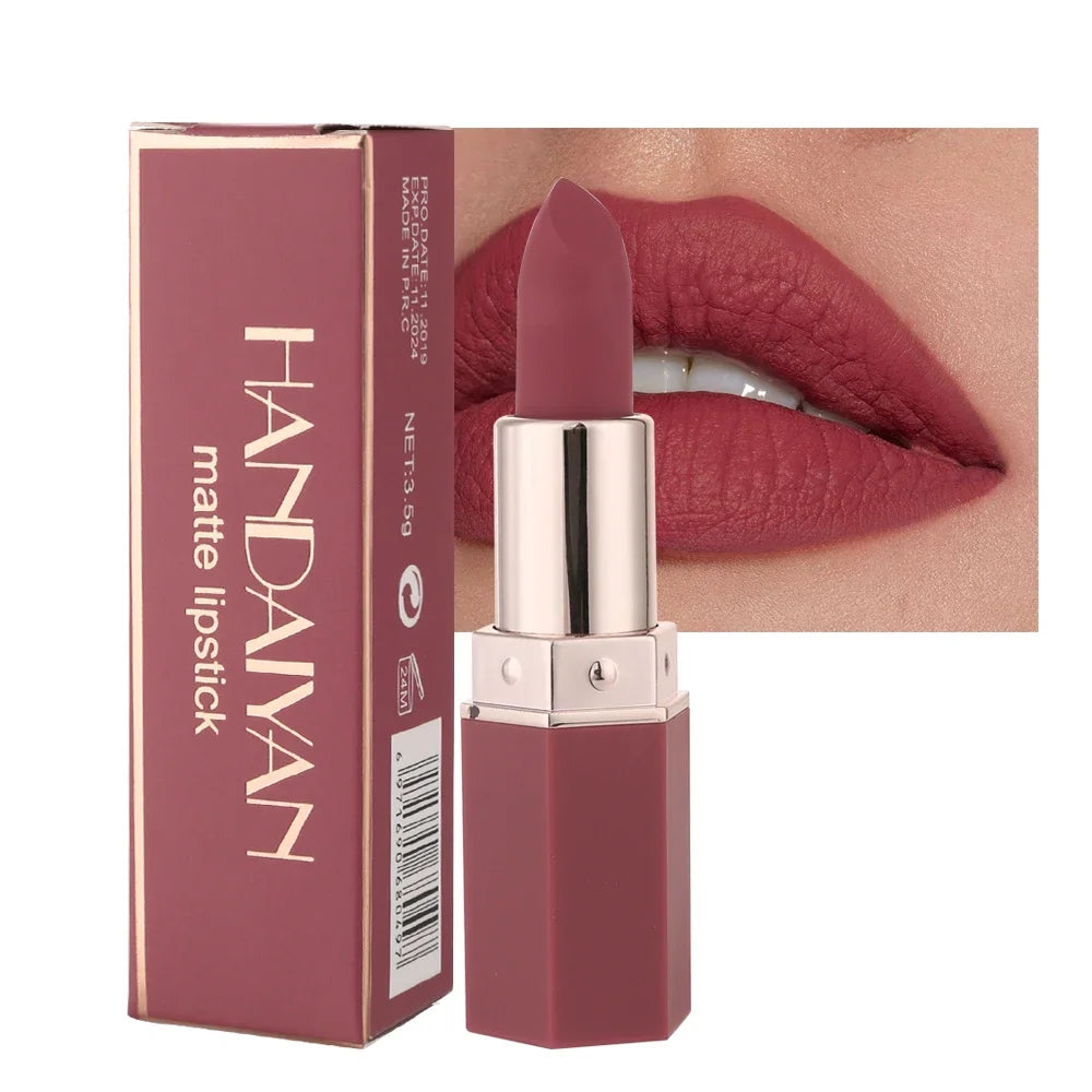 HANDAIYAN 6 Colours Matte Lipstick Velvet Easy Tinting Long-lasting LippenstiftTinted Balm 24 Hours WaterproofMakeup Lip Makeup