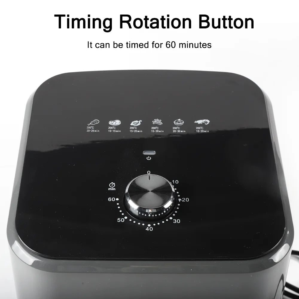 4/5/6/7/10/12L Electric Air Fryers Oil-free Automatic Household Kitchen 360°Baking Convection Oven Deep Fryer without Oil