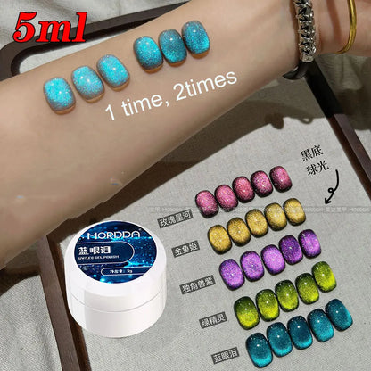 6ml Jelly Nude/Pink/Blue Cat Eye Magnetic Nail Gel Polish Glitter Silk Mirror Cat Eye's Gel Varnish Soak Off UV Gel Nail Polish