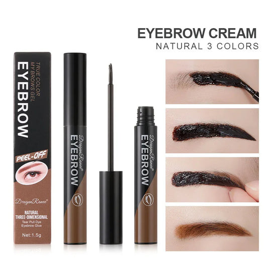 Peel-off Waterproof Tint Eyebrow Gel Makeup Long Lasting Eye Brow Enhancers Liquid Gel Tear Wear Easy Natural Brown Gray Tattoo