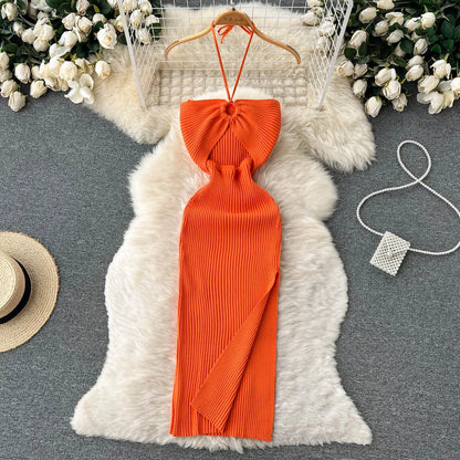 Sexy Package Hips Split Knitted Summer Dress