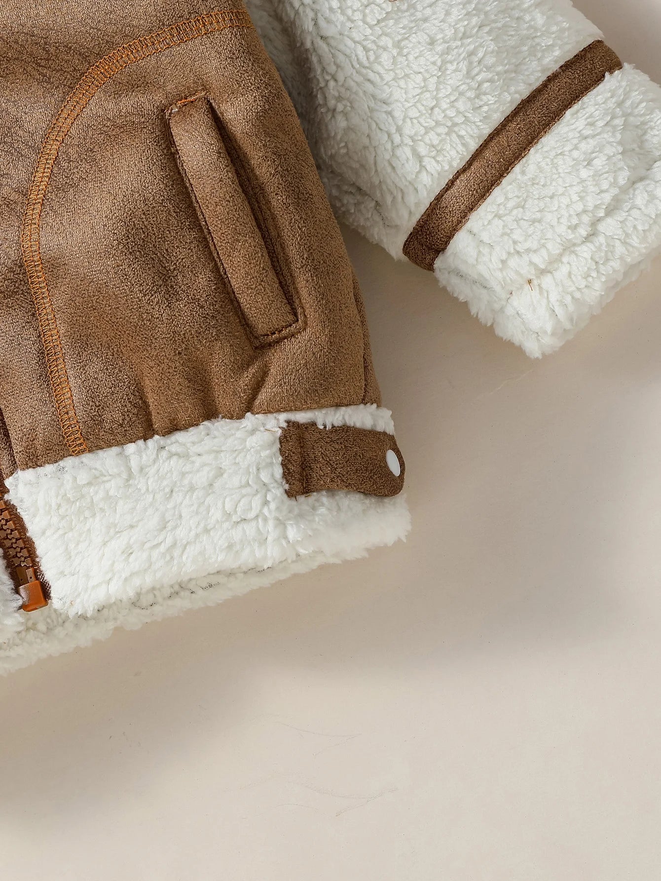 1-3Y Baby Boys Winter Long Sleeve Turtleneck Warm  Coral Velvet  Jacket Coat With Zipper Outerwear