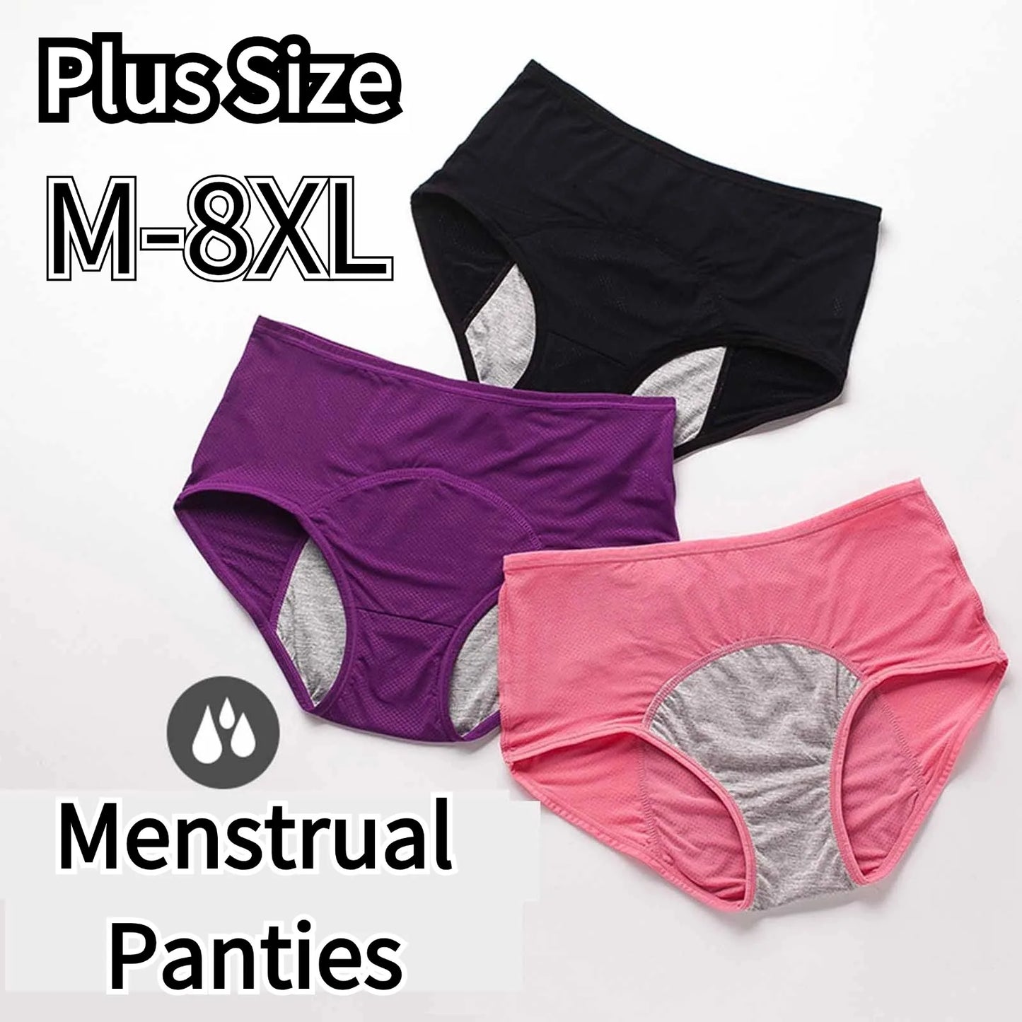 Leak Proof Menstrual Panties Breathable Physiological Pants Sexy Women Underwear Period Plus Size