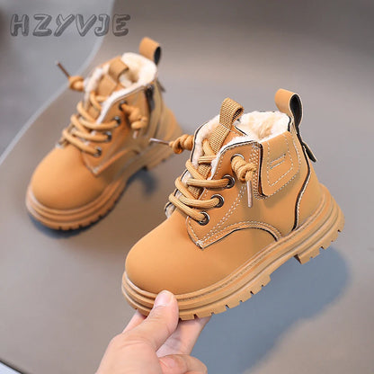 New Children's Fashion Boots Winter Thickened Boys Girls' Anti Slip