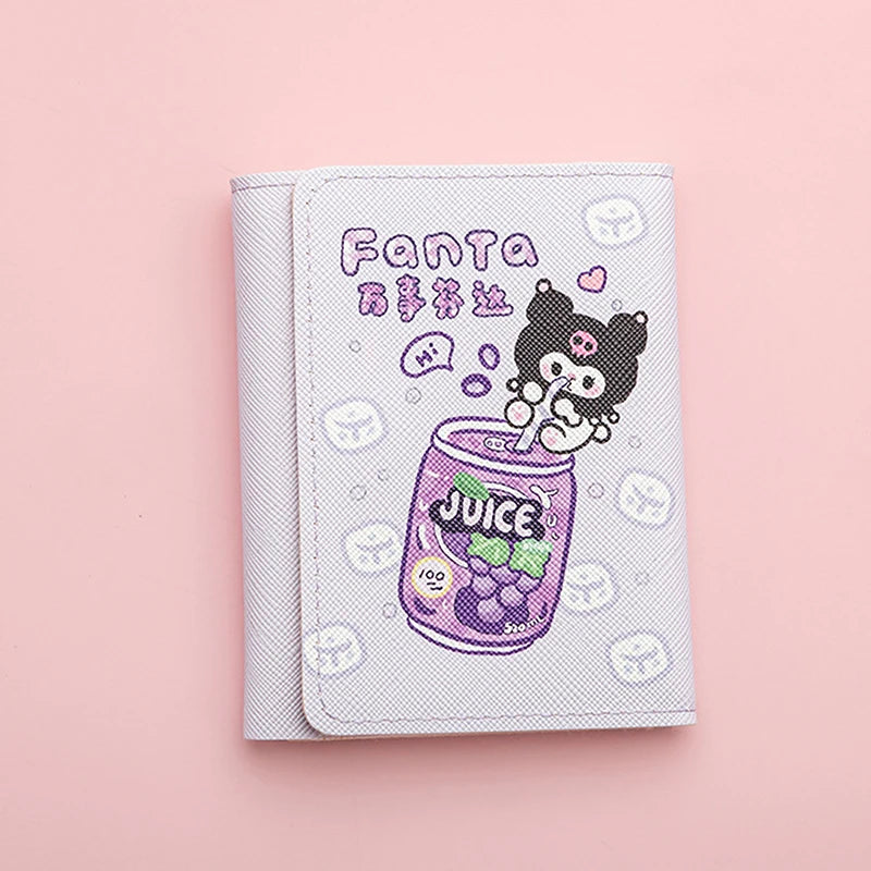 Cartoon Sanrio Kuromi Pochacco Cinnamoroll Multi-slot Wallet Pu Coin Purse With Card Slot Credit ID Card Storager For Women Gift