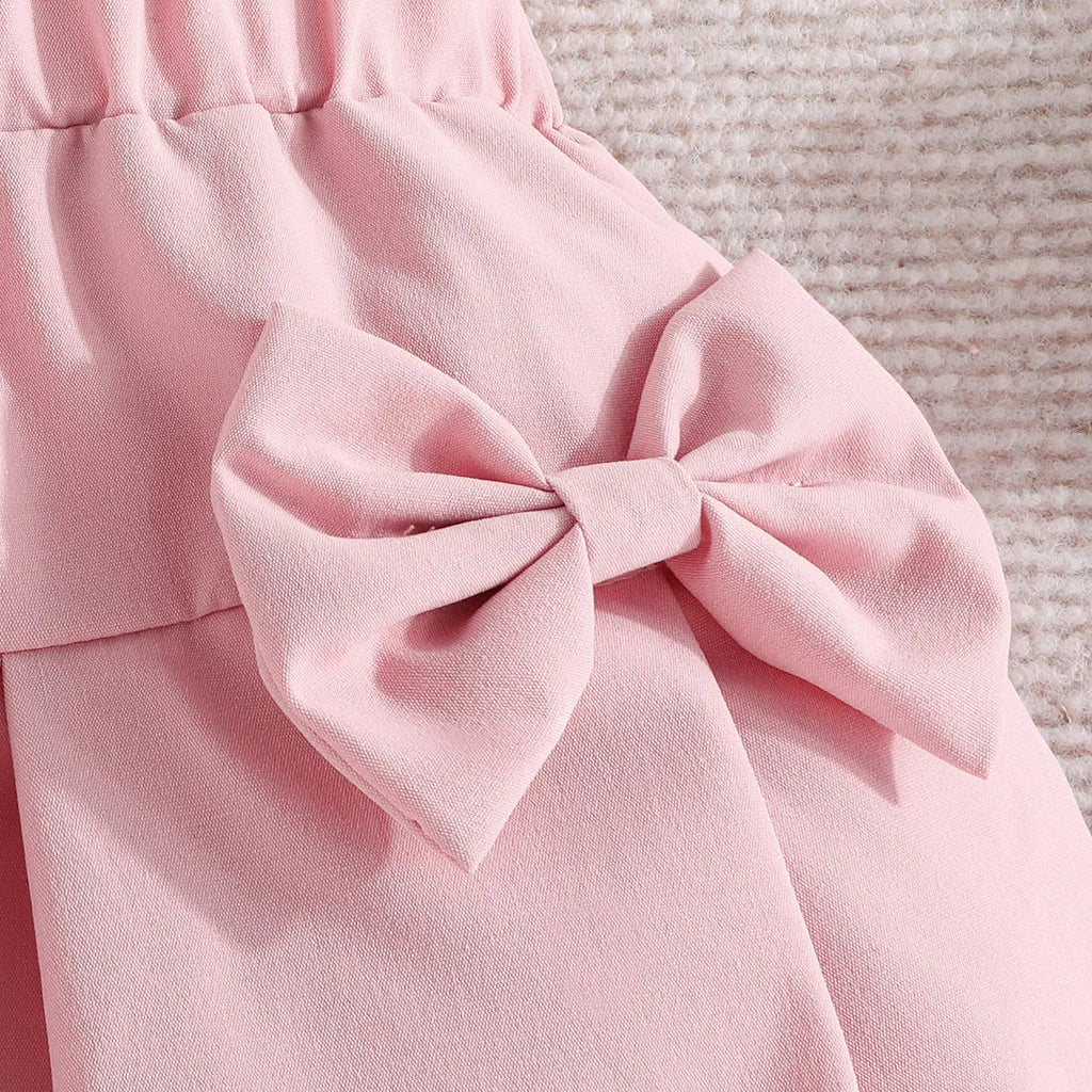 Terno For Kid Girl   Puff Sleeve Blouse and Elastic Skirt Summer Outfit Toddler Infant Clothing Set Kids Wear