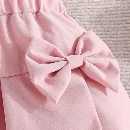 Terno For Kid Girl   Puff Sleeve Blouse and Elastic Skirt Summer Outfit Toddler Infant Clothing Set Kids Wear