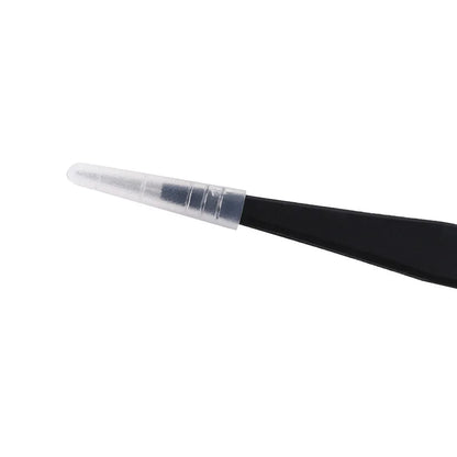 1/2Pcs Stainless Steel Curved Straight Black Tweezer Nail Art Rhinestones Nipper Picking Tool
