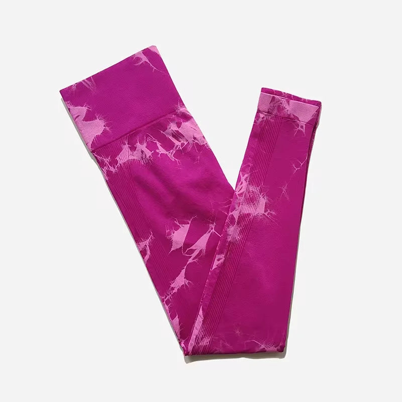 New Fashion Tie Dye Yoga Pants Gym Leggings Women Seamless High Waist Push