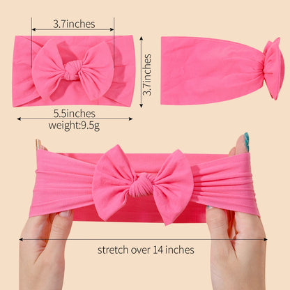 48 colors Baby Bowknot Hairband Broadside Headband Kids Girls Boutique Elastic Protect Turban Headwear Baby Hair Accessories
