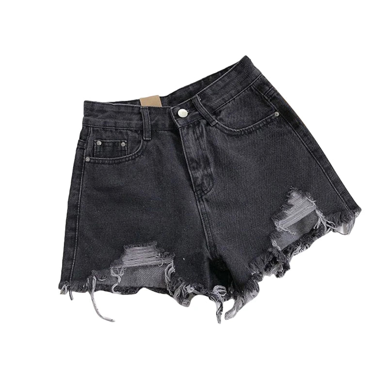 Denim Holes Shorts For Women  Fashion High WaistWide Leg Short Jeans