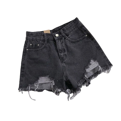 Denim Holes Shorts For Women  Fashion High WaistWide Leg Short Jeans