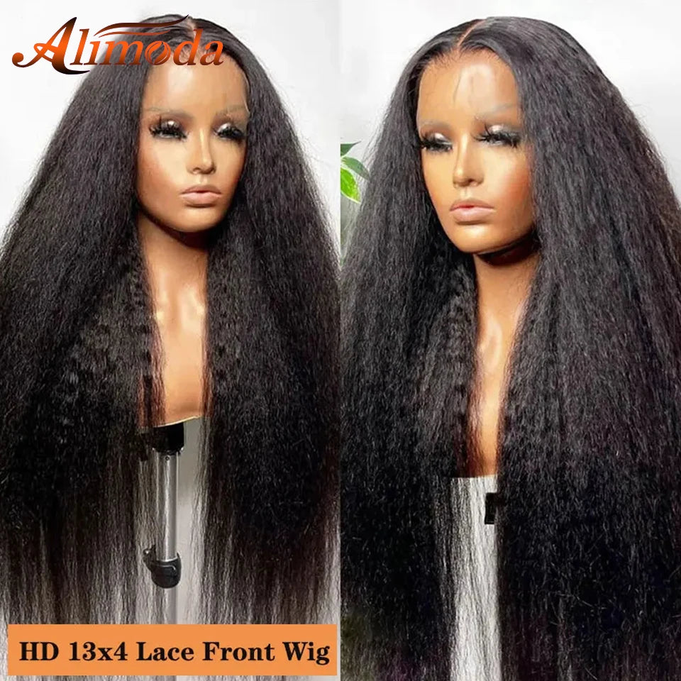 Kinky Straight 13x4 Lace Front Wigs Human Hair