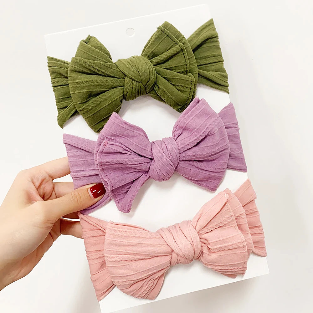 1pcs Newborn Baby Headband for Girls Elastic Knit Children Turban Baby Bows Soft Nylon Kids Headwear Hair Accessories Wholesale