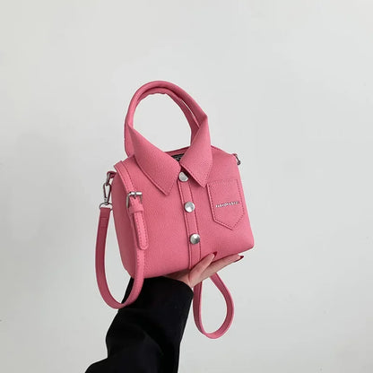 PU Square Compact Shoulder and Crossbody Bags Zipper Unique Design High Quality Hand Bags