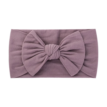 1Pc Simple Solid Color Broadside Bowknot Headband for Baby Girl Elastic Hair Band Basic Turban Headwear Infant Hair Accessories