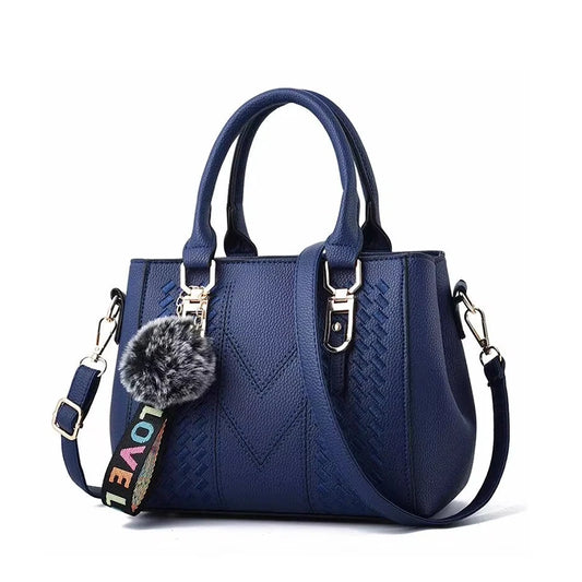 Leather Handbags Bags for Women Sac a Main Ladies hair ball Hand Bag