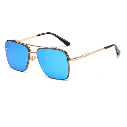 Gradient Color Sunglasses Men's Large Metal Frame SunglassesWomen